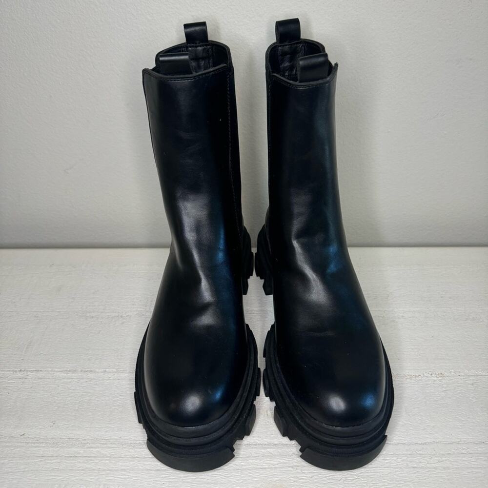 DREAM PAIRS Block Chelsea Platform Ankle Booties Black Womens Boots Size 9 - Picture 3 of 9